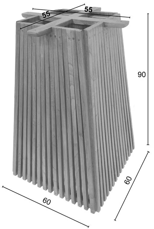 Βάση τραπεζιού μπαρ Darius mindi ξύλο σε φυσική απόχρωση 60x60x90εκ 60x60x90 εκ.