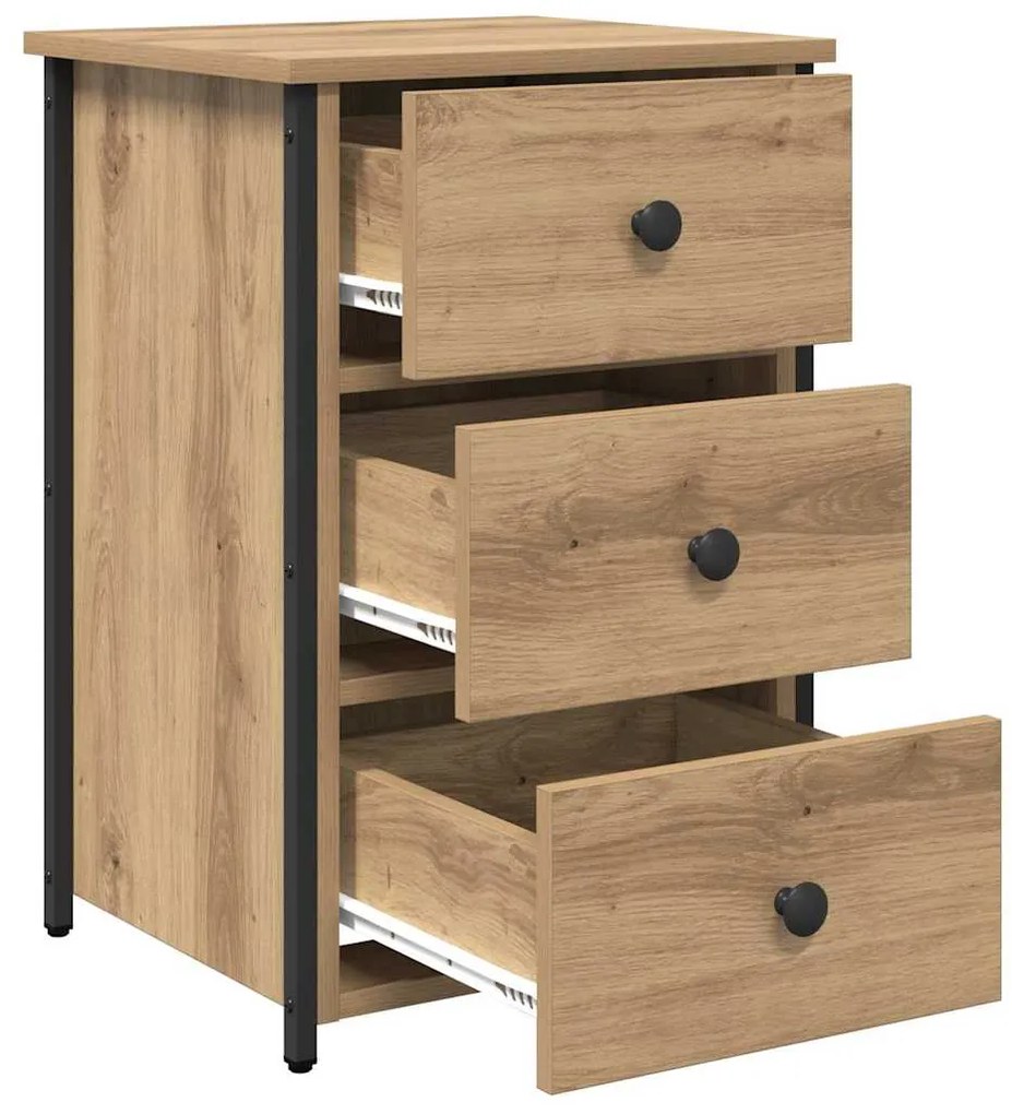 vidaXL Κομοδίνο με συρτάρι 2 pcs artisan δρυς 40 x 36 x 60 εκ