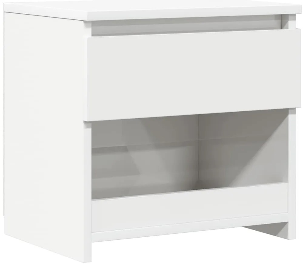 vidaXL Κομοδίνο Γυαλιστερό Λευκό 40 x 30 x 39 εκ. από Επεξ. Ξύλο