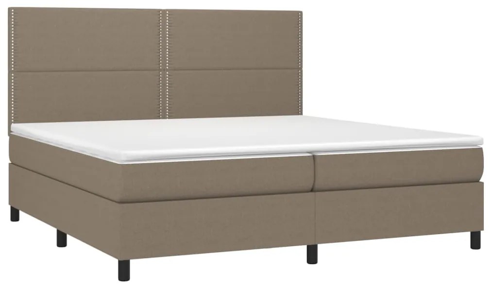 ΚΡΕΒΑΤΙ BOXSPRING ΜΕ ΣΤΡΩΜΑ &amp; LED TAUPE 200X200 ΕΚ. ΥΦΑΣΜΑΤΙΝΟ 3134825