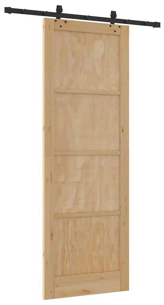 vidaXL Συρόμενη Πόρτα ORKDAL Καφέ 83 x 232 εκ. Στερεά ξυλεία πεύκου