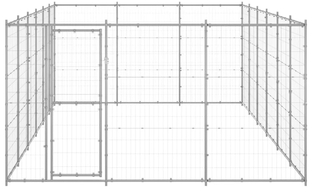 vidaXL Κλουβί Σκύλου Εξωτερικού Χώρου 21,78 μ² από Γαλβανισμένο Χάλυβα