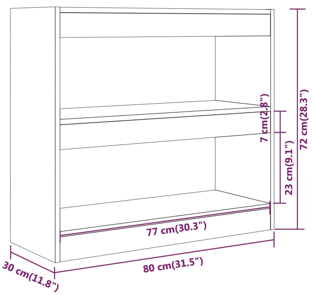 ΒΙΒΛΙΟΘΗΚΗ/ΔΙΑΧΩΡΙΣΤΙΚΟ ΧΩΡΟΥ SONOMA ΔΡΥΣ 80 X 30 X 72 ΕΚ. 811694