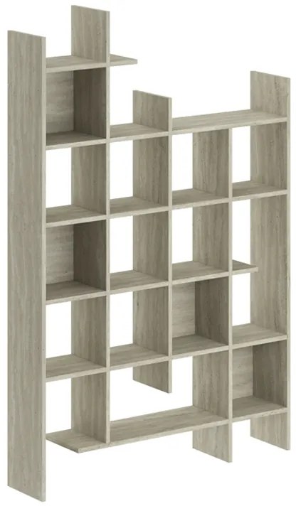 Βιβλιοθήκη Manco Megapap χρώμα neo travertine 122x25,5x188εκ.