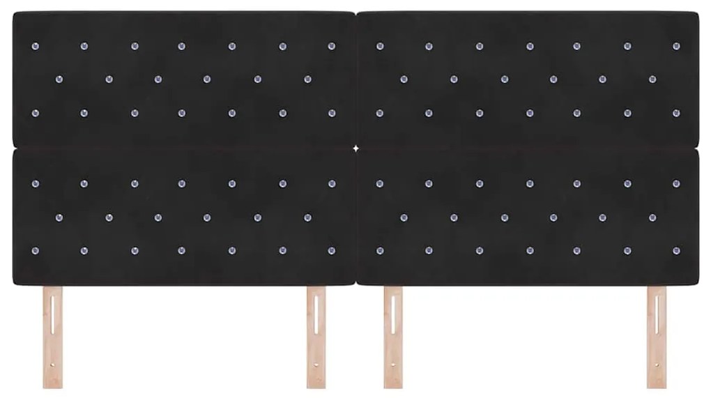 vidaXL Κεφαλάρι LED με φώτα λωρίδας LED Argyle Μαύρο 100 cm Βελούδο
