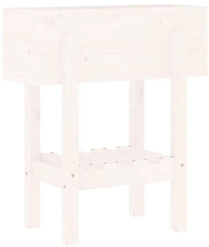 vidaXL Ζαρντινιέρα Λευκή 62 x 30 x 69 εκ. από Μασίφ Ξύλο Πεύκου