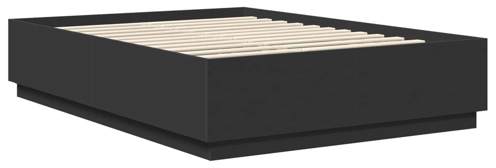 vidaXL Σκελετός Κρεβατιού Μαύρο 140 x 190 cm Επεξεργασμένο ξύλο