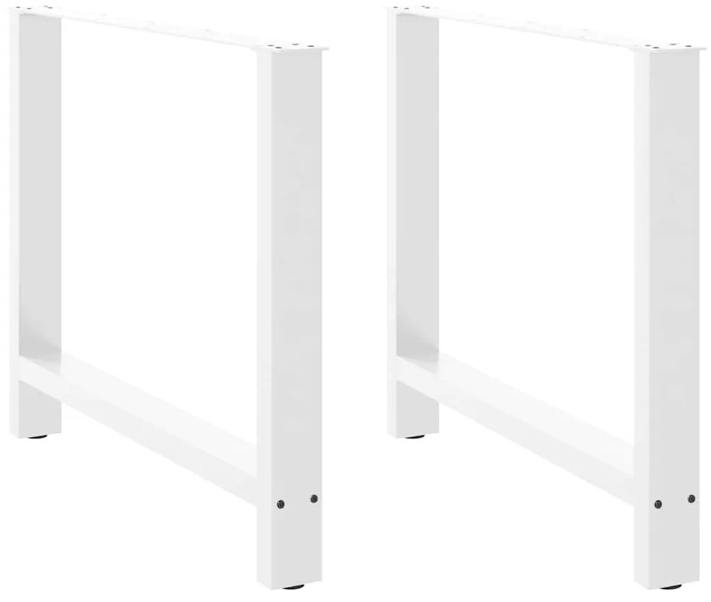 Πόδια Τραπεζαρίας 2 τεμ. Λευκά 100x(72-73) εκ. Ατσάλι