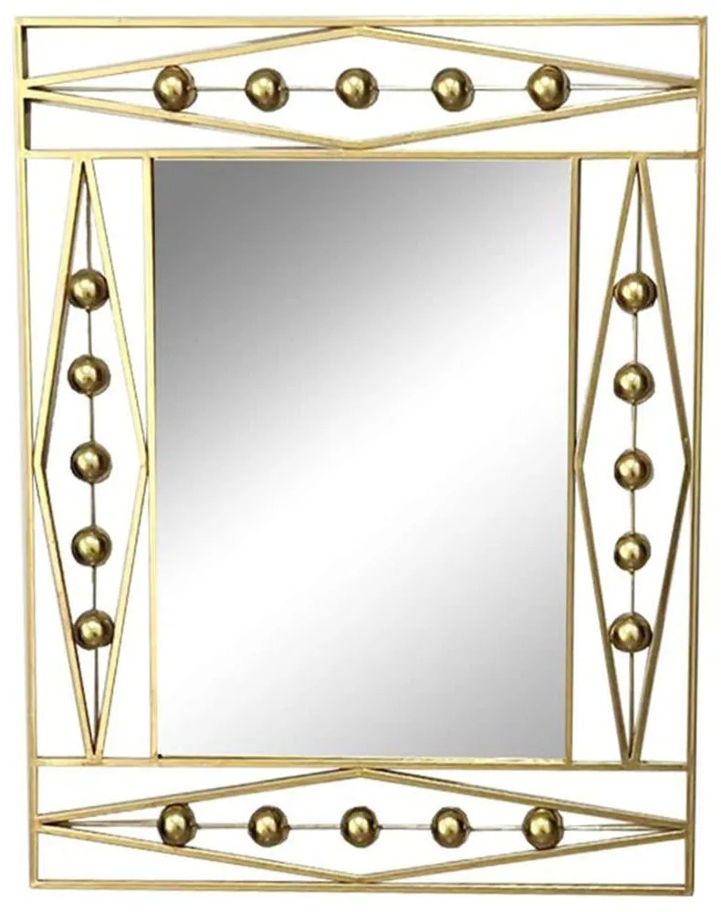 Καθρέπτης Τοίχου Roteron 295-000007 80x2x100cm Gold Inart Metal, Glass