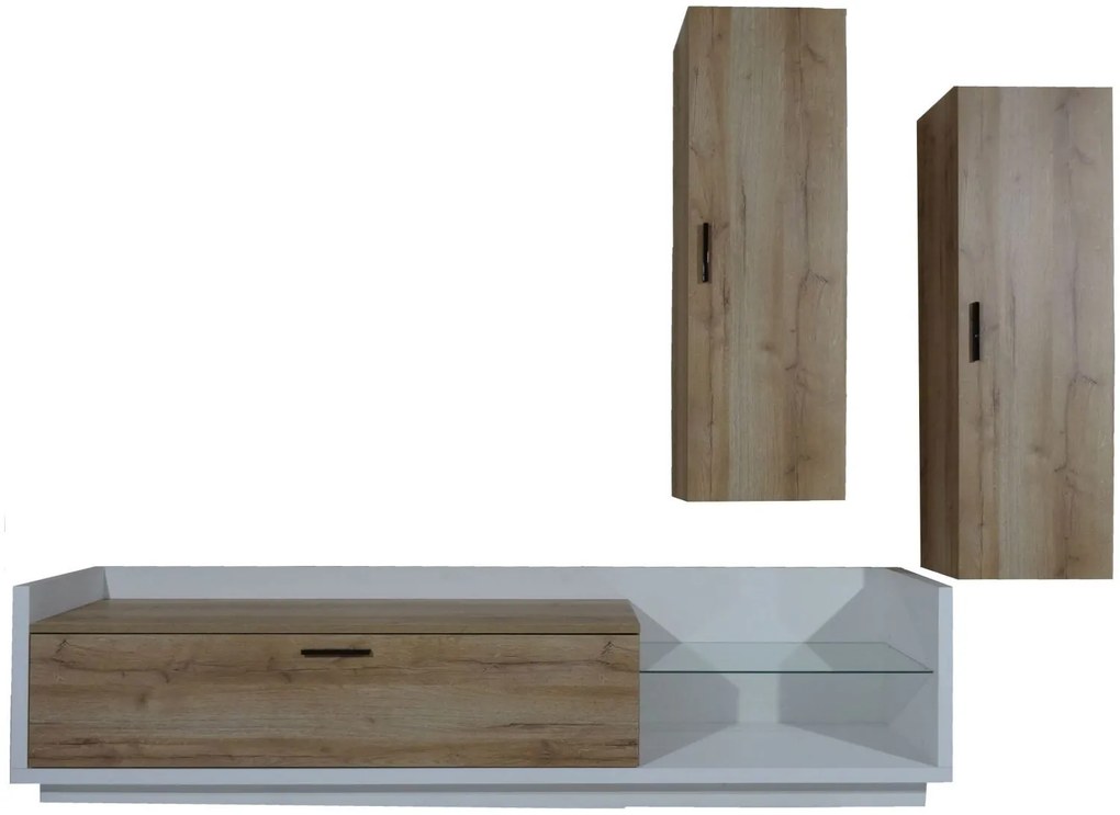 Σύνθεση Talina_ec Λευκό+Kingstone Oak 270x175x48cm