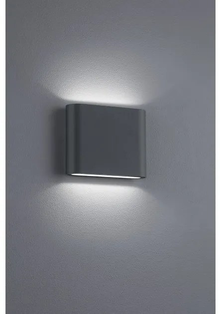 Απλίκα Φωτιστικό Τοίχου 2xLED 2,5W ΙΡ54 Up Down 11cm Thames II Trio Lighting-227560242-Ανθρακί 227560242