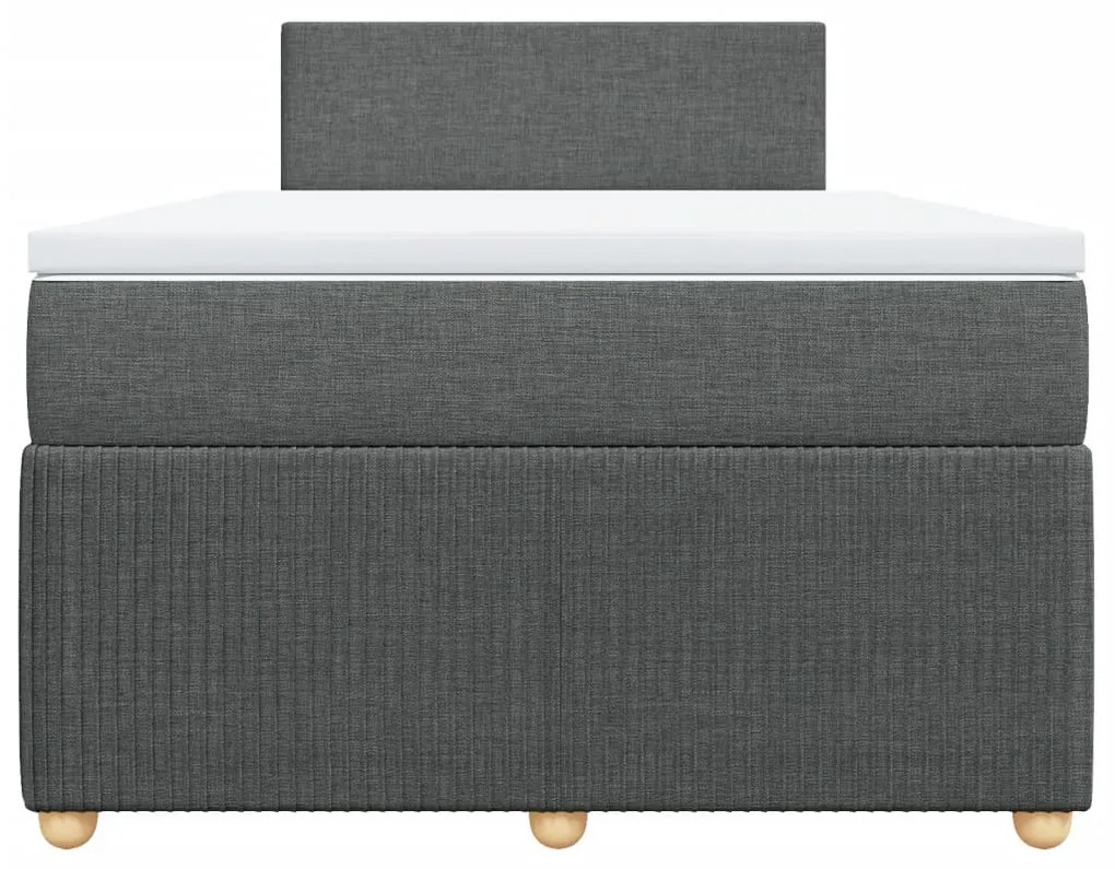 ΚΡΕΒΑΤΙ BOXSPRING ΜΕ ΣΤΡΩΜΑ ΣΚΟΥΡΟ ΓΚΡΙ 120X200 ΕΚ. ΥΦΑΣΜΑΤΙΝΟ 3287417