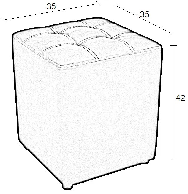 CUBE GREY PU ΣΚΑΜΠΟ 35X35X42ΕΚ.