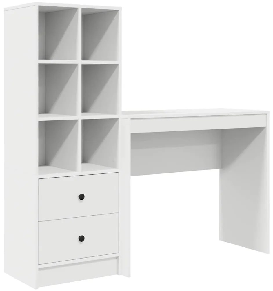 vidaXL Γραφείο με αποθηκευτικό χώρο 2 pcs Λευκό 90 x 40 x 76 εκ.