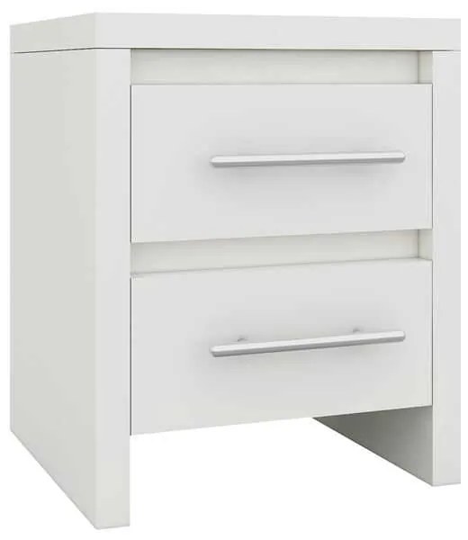 KENNEL Κομοδίνο 2 Συρτάρια, Απόχρωση Άσπρο 47x39x57cm