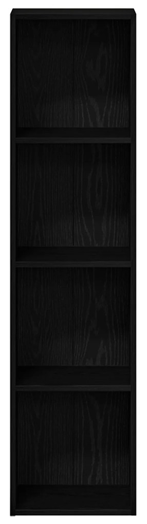 vidaXL Βιβλιοθήκη Μαύρη Δρυς 36x30x143 εκ. Επεξεργασμένο ξύλο