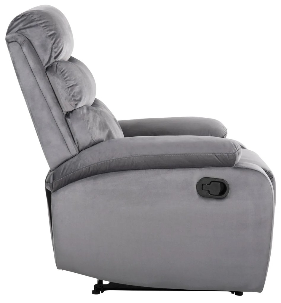 Πολυθρόνα YASUMU RELAX C9783.01 Γκρί Βελούδο 80x93x100Υεκ. 80x93x100 εκ.