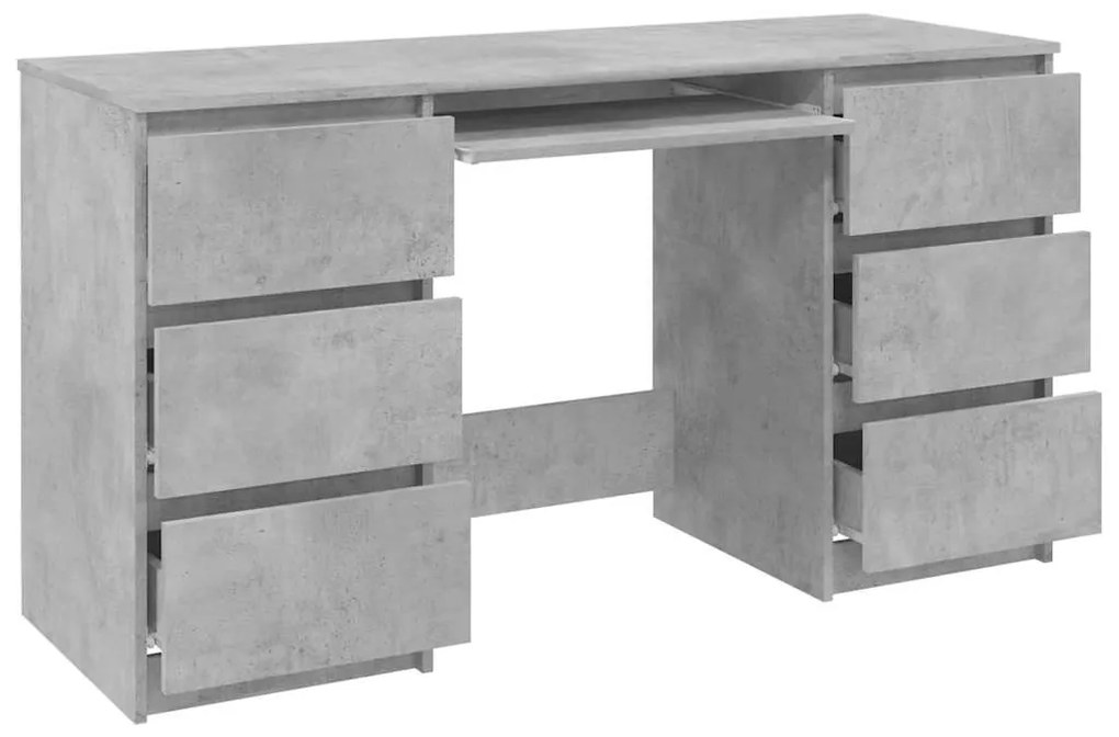 vidaXL Γραφείο Γκρι του Σκυροδέματος 140 x 50 x 77 εκ. από Επεξ. Ξύλο