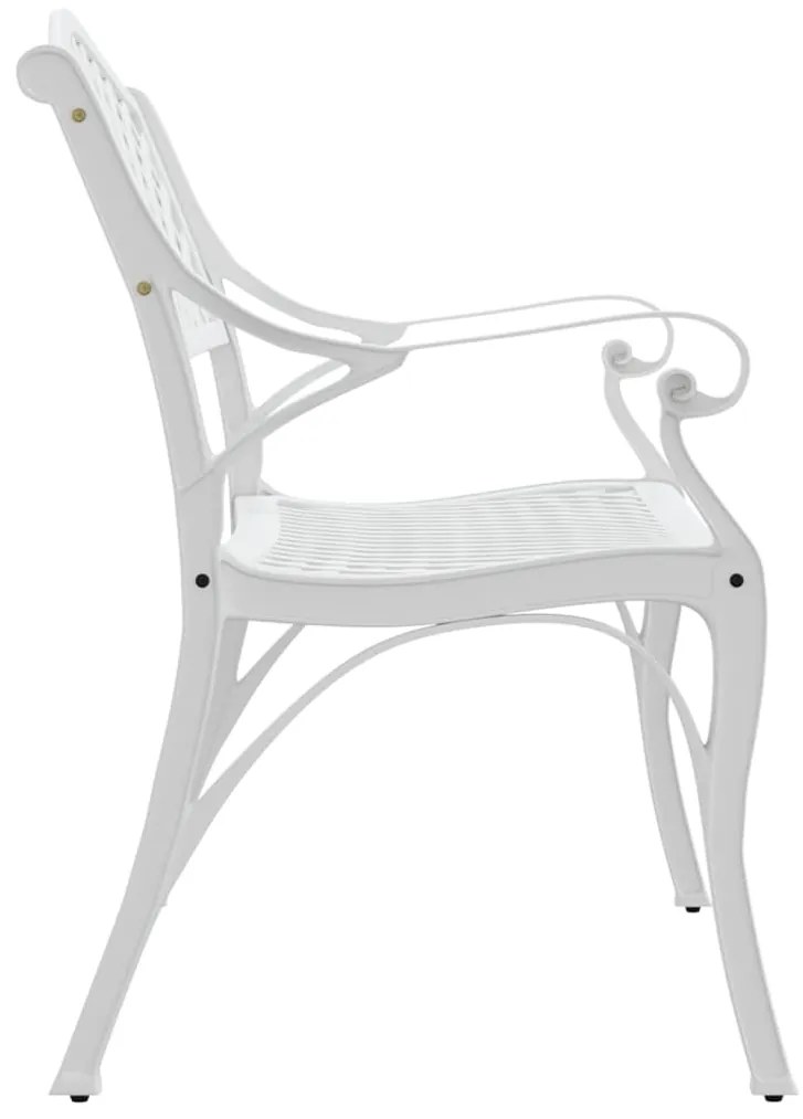 vidaXL Παγκάκι Κήπου 102 εκ. Λευκό από Χυτό Αλουμίνιο