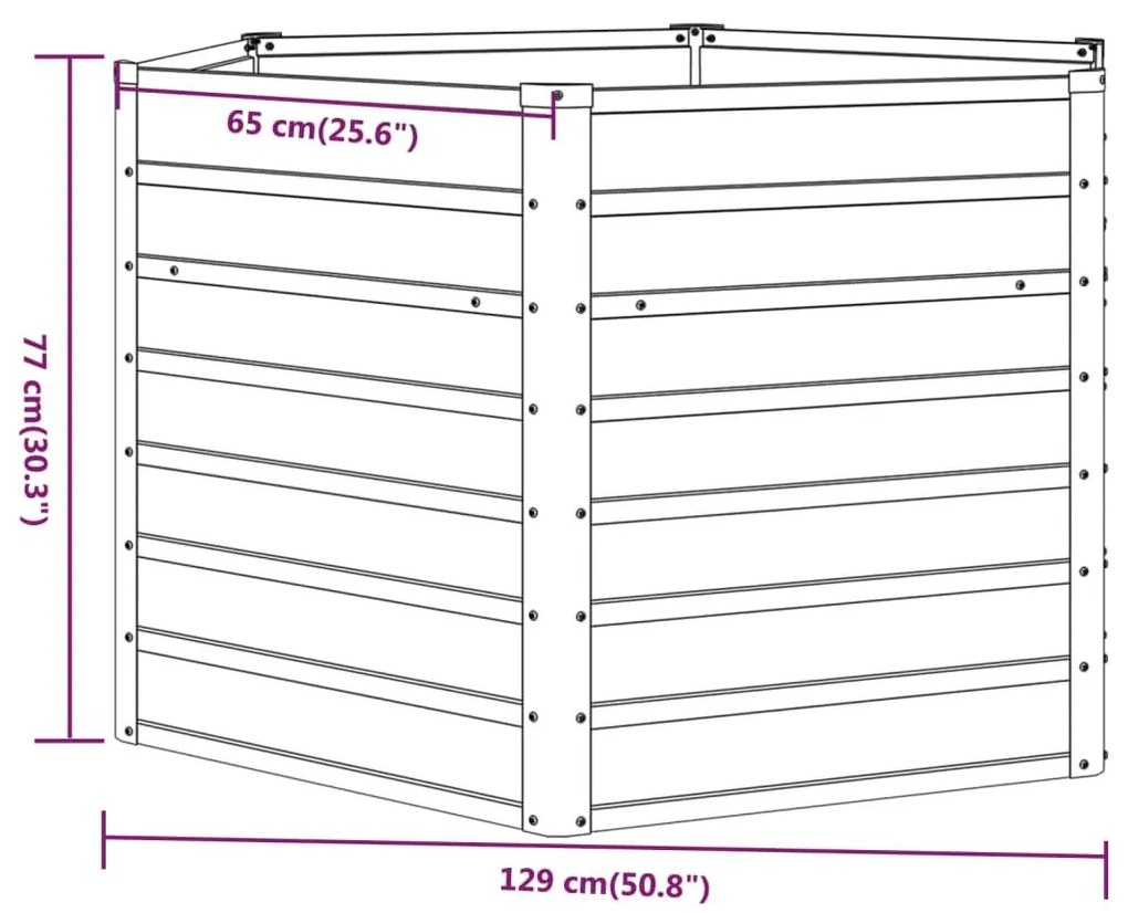 Ζαρντινιέρα Σκουριασμένο 129x129x77 εκ. Ατσάλι Σκληρυθέν Αέρα - Καφέ