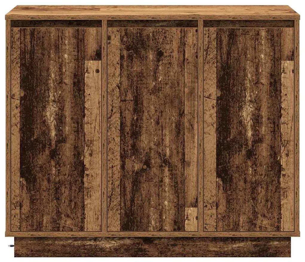 vidaXL Πλευρικό Τραπέζι LED Παλιό ξύλο 90 x 32 x 75 εκ.