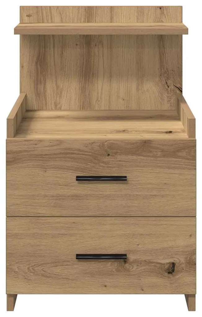 vidaXL Κομοδίνα 2 τεμ. με 2 Συρτάρια, Ξύλο Artisan Oak 40x36,5x62 εκ.