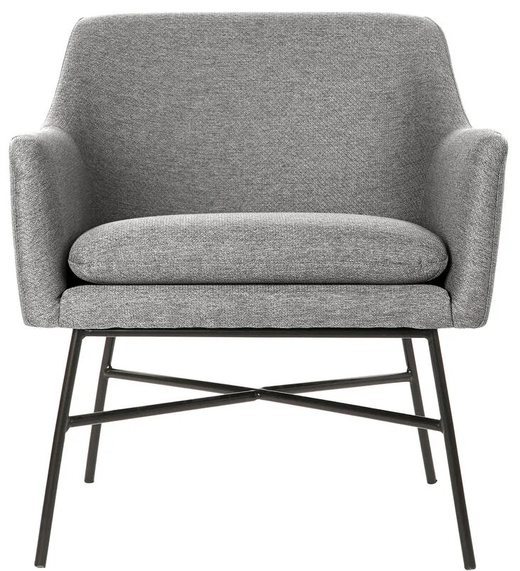 Πολυθρόνα DKD Home Decor Μαύρο Ανοιχτό Γκρι Μέταλλο 66 x 62 x 76,5 cm