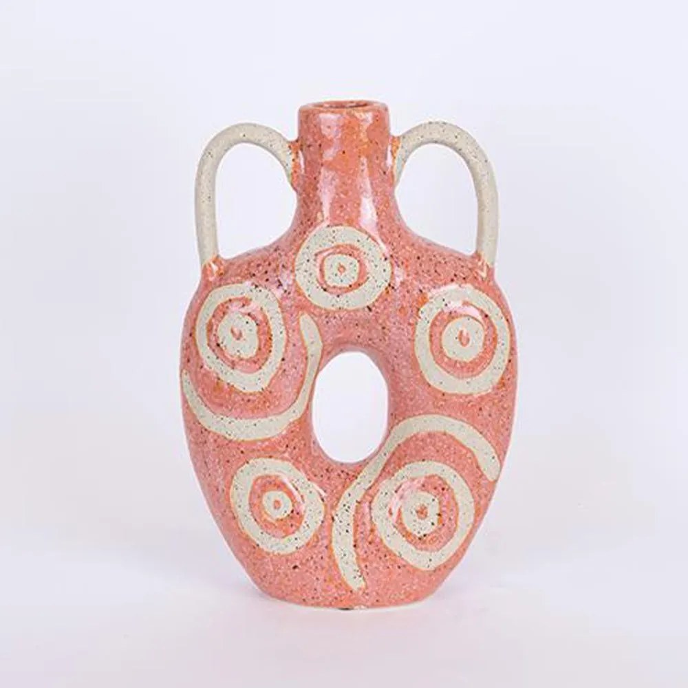 Βάζο Κεραμικό 752-20337 20,5x7,2x31cm Pink-Beige Estheti Home Ceramic