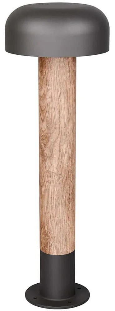 Φωτιστικό Δαπέδου Fraser 562560135 Φ19x54cm 1xE27 10W Wood Effect Natural-Anthracite Trio Lighting