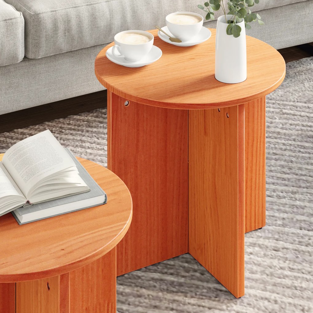 vidaXL Σετ Τραπεζιού Για Καφέ 2 pcs Καστανό 41.5 x 41.5 x 41 εκ.