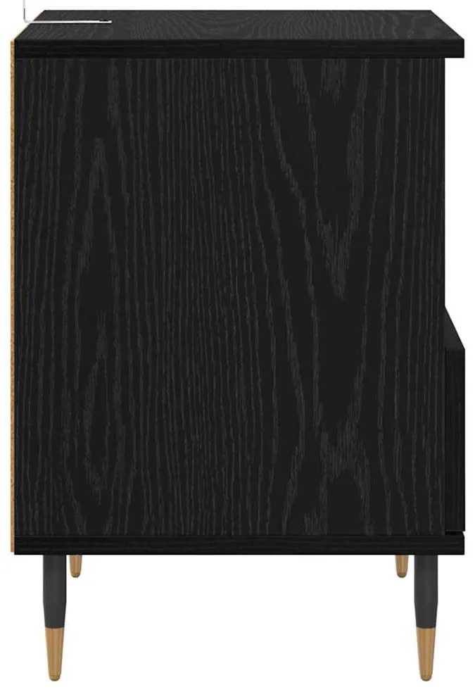 vidaXL Κομοδίνο Μαύρη Οξυά 40 x 35 x 50 εκ. Επεξεργασμένο ξύλο