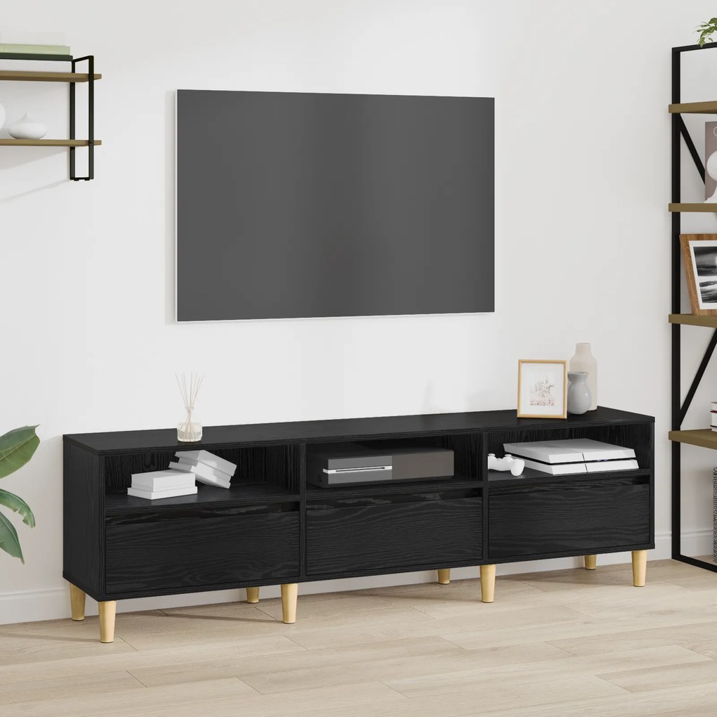vidaXL Ντουλάπι TV Μαύρη δρυς 150 x 30 x 45 εκ Επεξεργασμένο ξύλο