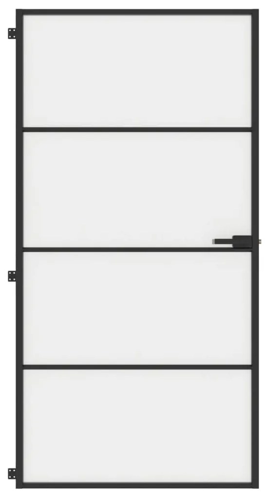vidaXL Εσωτερική Πόρτα Μαύρη 102,5x201,5 εκ. Ψημένο Γυαλί & Αλουμίνιο