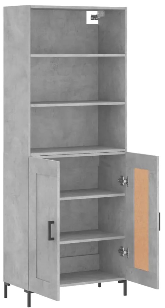 vidaXL Ντουλάπι Γκρι Σκυροδέματος 69,5x34x180 εκ. Επεξεργασμένο Ξύλο