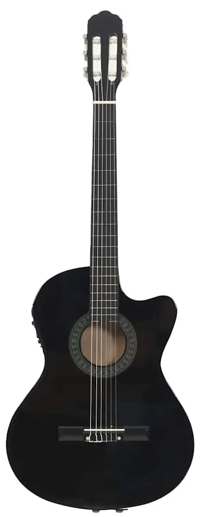 vidaXL Κιθάρα Western Classical Cutaway Μαύρη με Ισοσταθμιτή 6 Χορδές