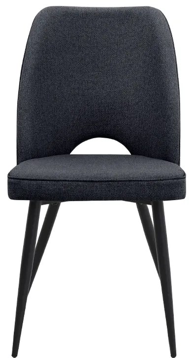 Καρέκλα τραπεζαρίας Christy Megapap ανθρακί ύφασμα - μεταλλικό μαύρο πόδι 47x59x90εκ.