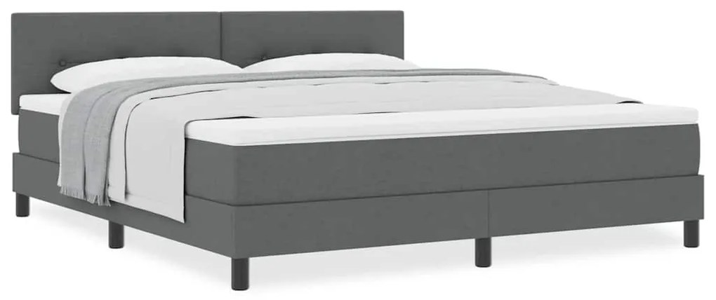 vidaXL Κρεβάτι box spring με στρώμα Σκούρο Γκρι 180 x 200 cm ύφασμα