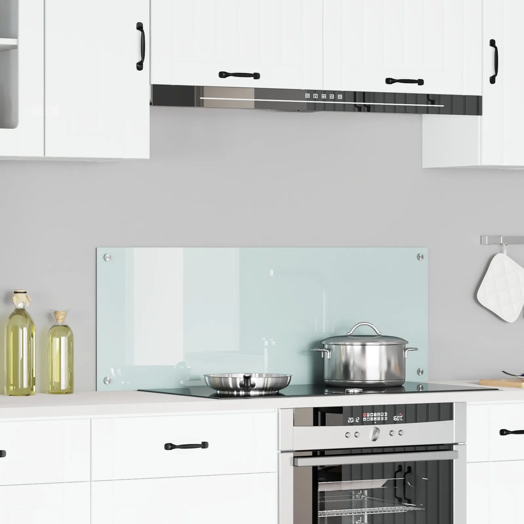 vidaXL Πίσω τοίχος Κουζίνας Λευκό 110x40x0,6 εκ Γυαλί Κατεργασμένο