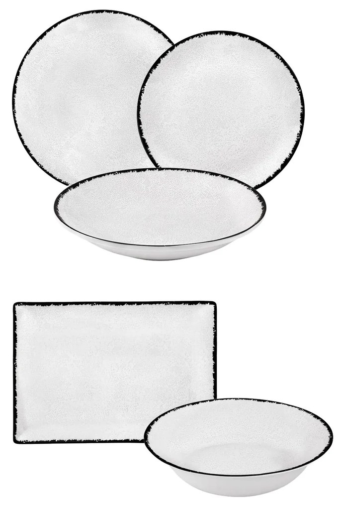 Σερβίτσιο Πιάτων Πορσελάνης Moon Shade Λευκό Oriana Ferelli – Σετ 20τμχ