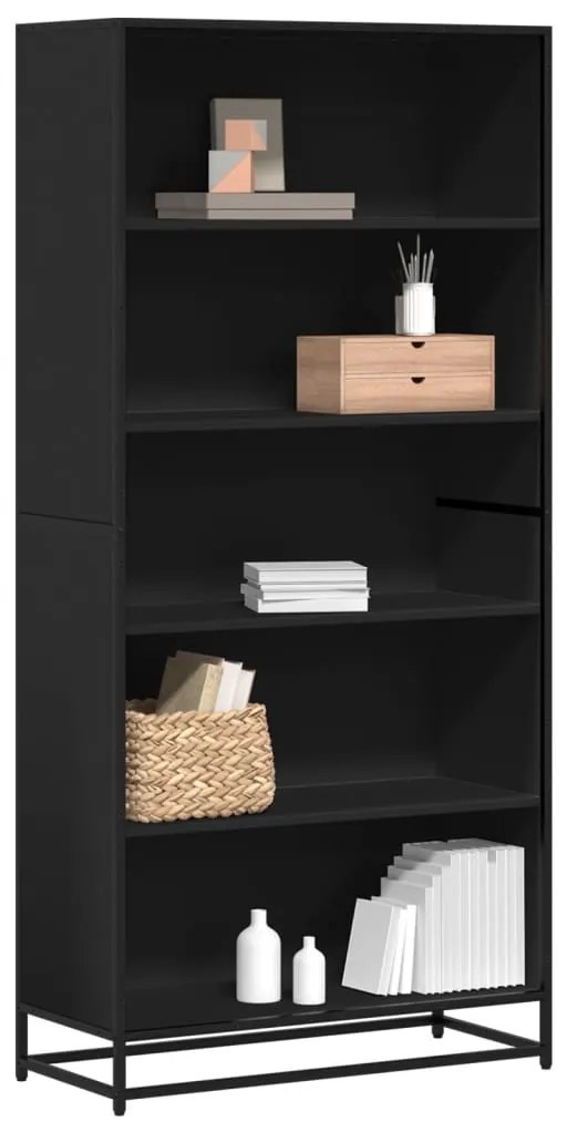 vidaXL Βιβλιοθήκη  Μαύρο 80,5x35x170,5 cm Ξύλο μηχανικής κατασκευής