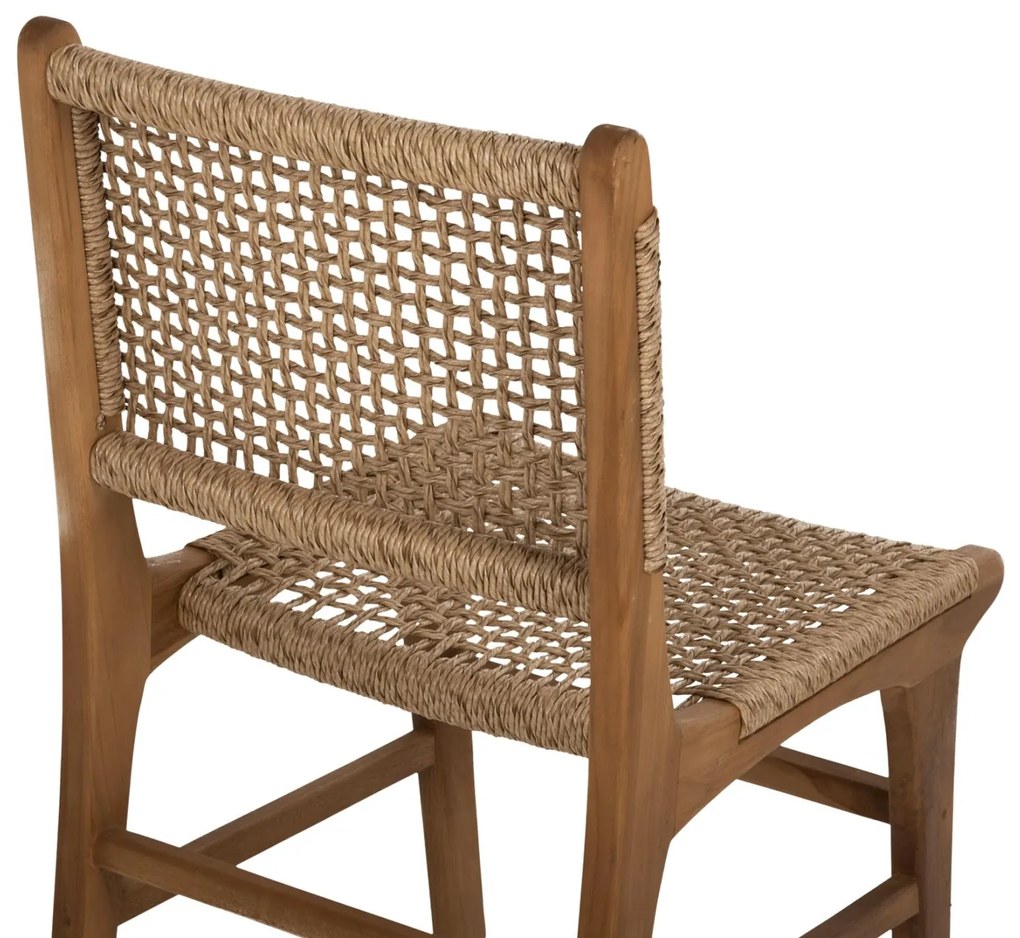 Καρέκλα Τραπεζαρίας NESHA Ξύλο Teak με Σχοινί Viro 50x56x85Υεκ.