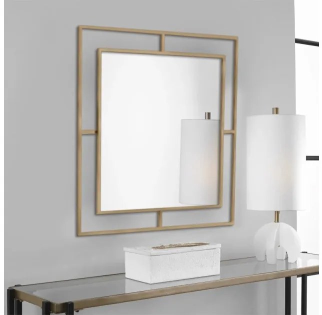 Καθρέφτης τοίχου Corner Megapap αλουμινίου χρυσό 58,6x2x58,6εκ GP037-0006,2-GP037-0006,2-Χρυσό GP037-0006,2