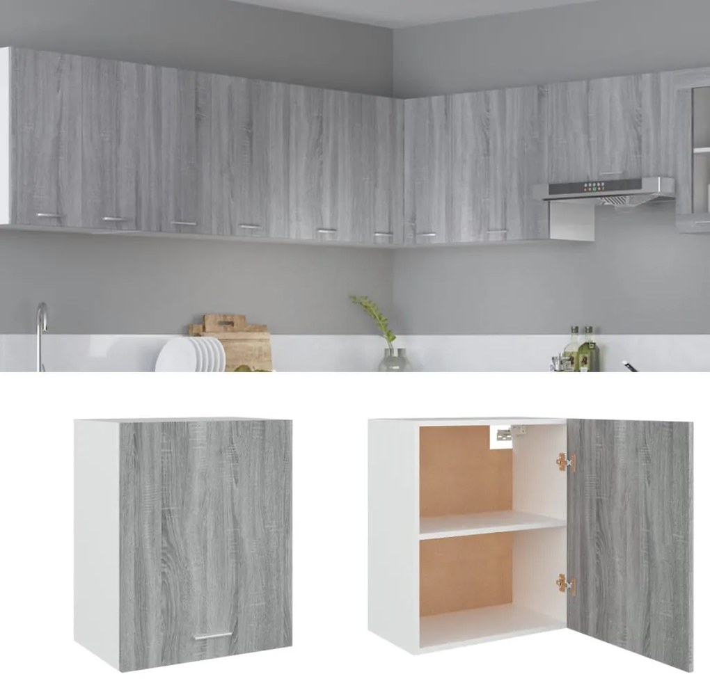 vidaXL Κρεμαστό Ντουλάπι "Lyon" Γκρι Sonoma 50x31x60 εκ. από Τεχνητό Ξύλο