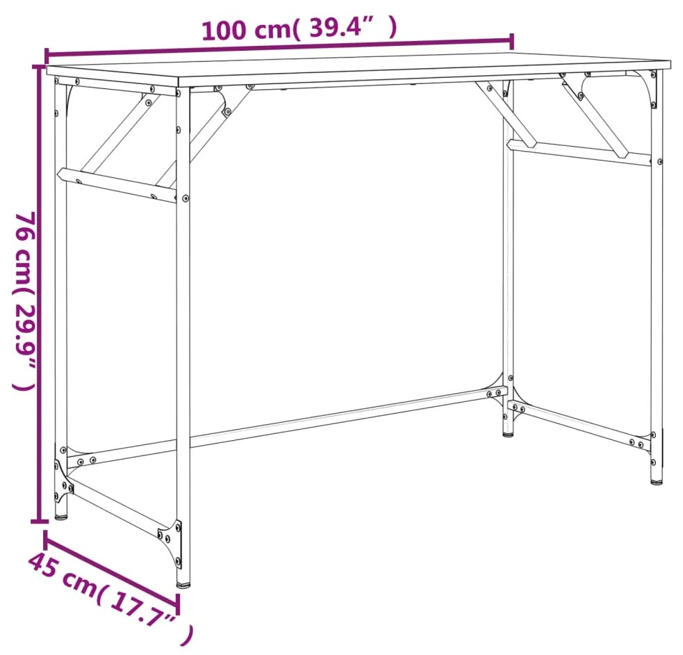 ΓΡΑΦΕΙΟ ΜΑΥΡΟ 100X45X76 ΕΚ. ΕΠΕΞ. ΞΥΛΟ/ΑΤΣΑΛΙ ΗΛ. ΒΑΦΗ ΠΟΥΔΡΑΣ 842266