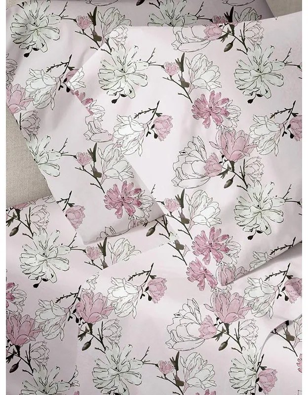 Σετ Σεντόνια Menta Εμπριμέ 070 Pink Διπλό (200x250)