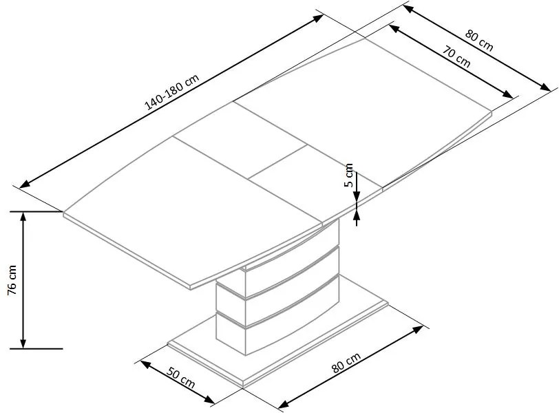 TORONTO extension table DIOMMI V-CH-TORONTO-ST