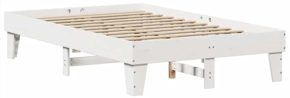 vidaXL Σκελετός Κρεβ. Χωρίς Στρώμα Λευκό 135x190 εκ Μασίφ Πεύκο