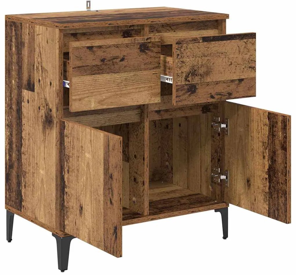 vidaXL Πλαϊνό γραφείο με συρτάρι Παλιό Ξύλο 60 x 35 x 70 cm