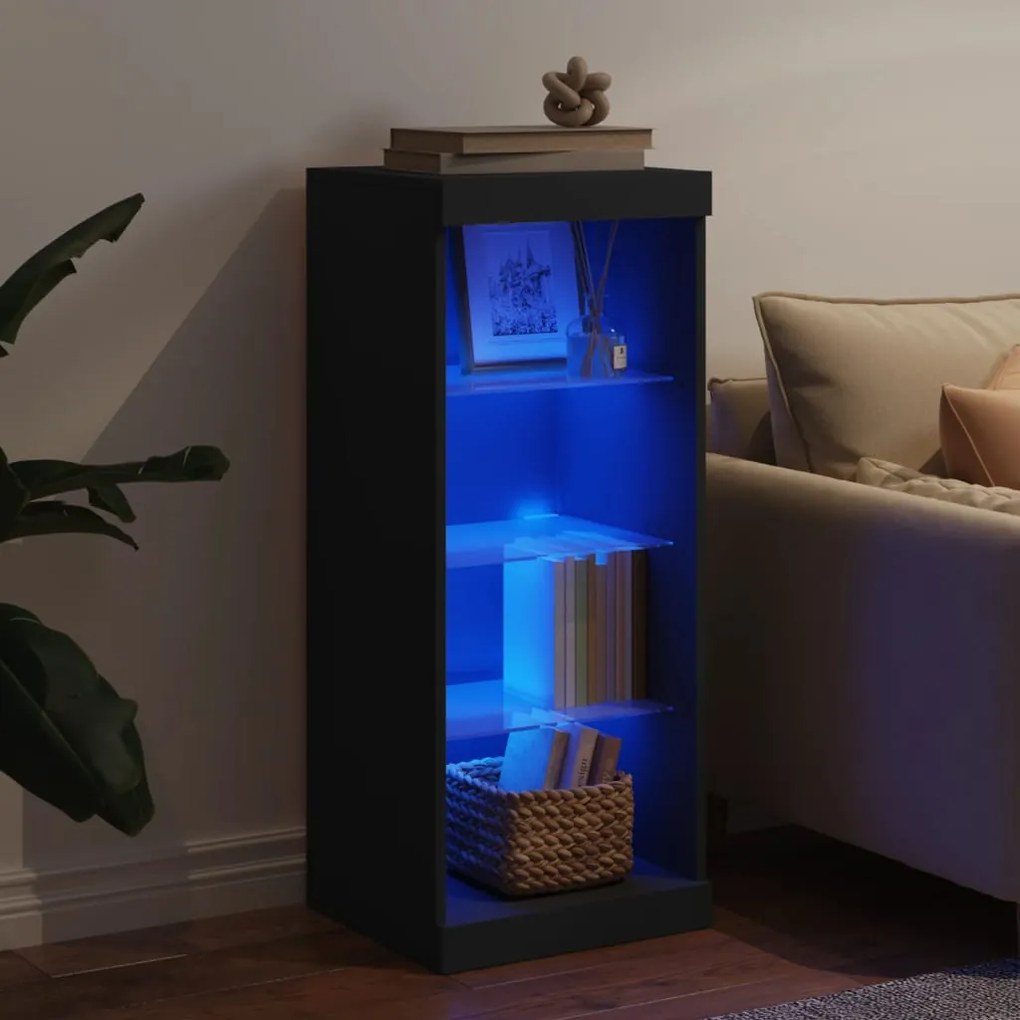 vidaXL Μπουφές με Φώτα LED Μαύρος 41 x 37 x 100 εκ.