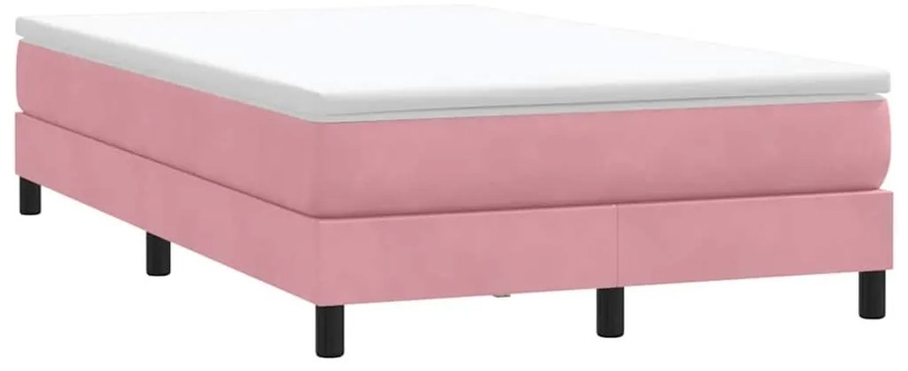 Box Spring κρεβάτι με στρώμα ροζ 120x220 cm Βελούδινο - Ροζ